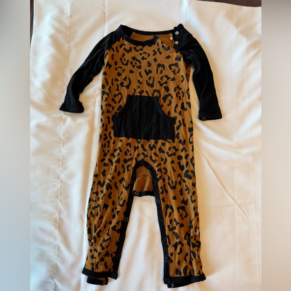 Kyte BABY Cheetah Print Longall - Black and Tan